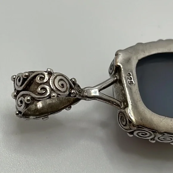 Iridescent Druzy 925 Sterling Silver Pendant - Picture 7 of 9